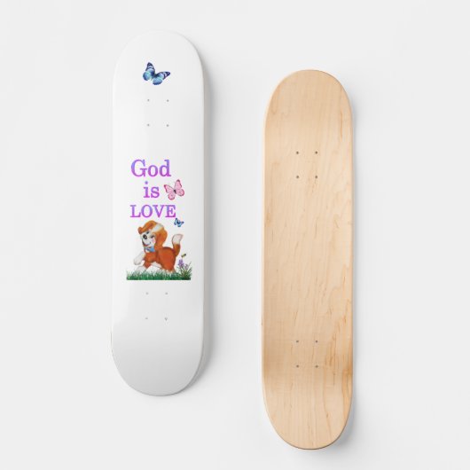 Gott ist Liebe Skateboard (Vorderseite)