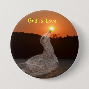 Gott ist Liebe Sonnenuntergang Button