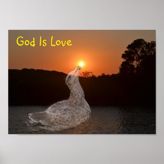 Gott ist Liebe Sonnenuntergang Poster (Vorne)