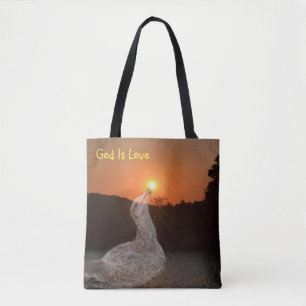 Gott ist Liebe Sonnenuntergang Tasche