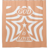 Gott ist Liebe Star Warme Pfirsich & Orange: Der G Duschvorhang (Vorderseite)