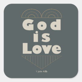 Gott ist Liebe-Sticker Quadratischer Aufkleber