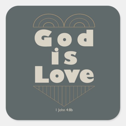 Gott ist Liebe-Sticker Quadratischer Aufkleber (Vorderseite)