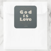 Gott ist Liebe-Sticker Quadratischer Aufkleber (Tasche)