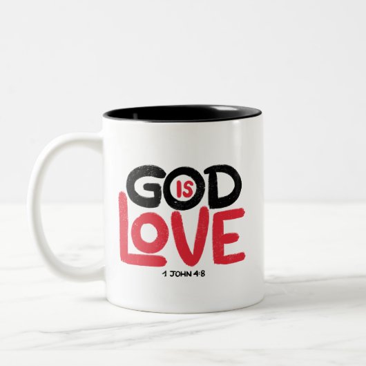Gott ist Liebe Tasse von Hand (Links)