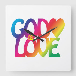 Gott ist Liebe-Wand-Uhr Quadratische Wanduhr
