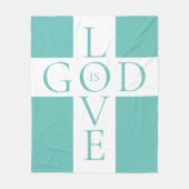 Gott ist Liebe Zitat Christliches Aqua Blau und We Fleecedecke (Vorderseite)