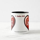 Gott ist Liebe Zweifarbige Tasse (Mittel)