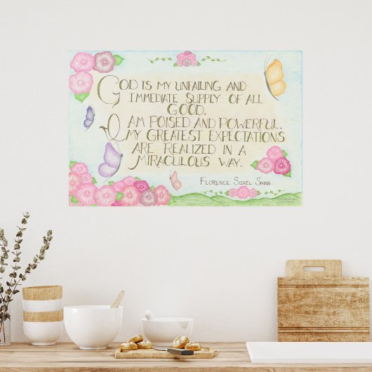 Gott ist mein Angebot - Florence Scovel Shinn Post Poster (Küche)