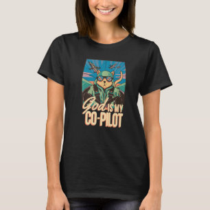 Gott ist mein Co-Pilot Cat Assistant Pilot Flugzeu T-Shirt