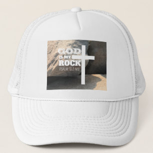 Gott ist mein Fels Bibelvers schwarzes Kreuz chris Truckerkappe