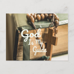 Gott ist mein Führerbibel und Rosary Cross Postkarte