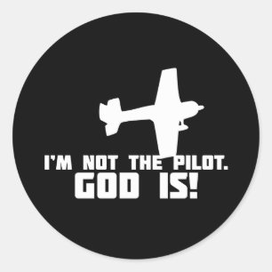 Gott ist mein Pilot Runder Aufkleber