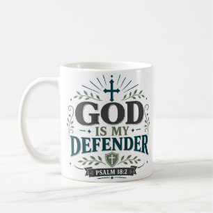 Gott ist mein Verteidiger Bibelwahrheitszitat Kaffeetasse