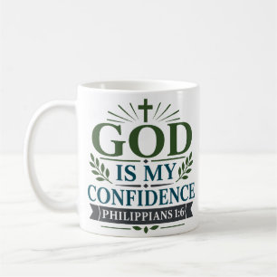 Gott ist mein Vertrauen Bibel-Zitat zur Ermutigung Kaffeetasse