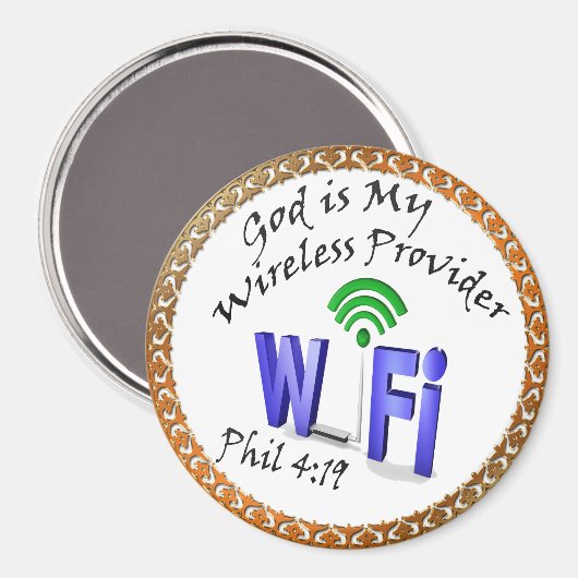 Gott ist mein Wireless-Provider Phil 4:19 Magnet (Vorderseite/Rückseite)