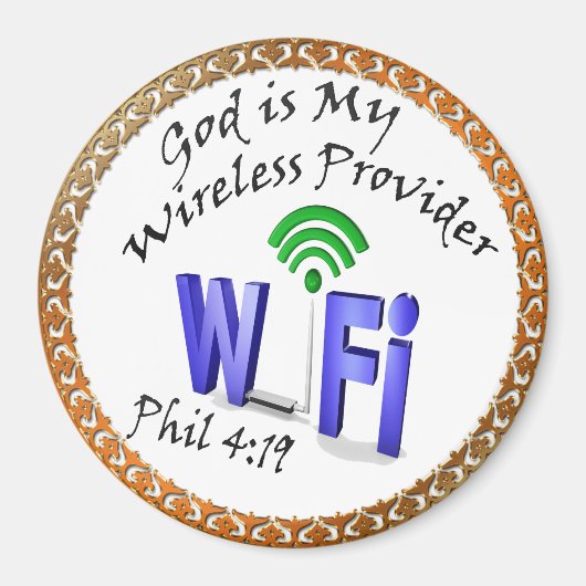 Gott ist mein Wireless-Provider Phil 4:19 Magnet (Vorne)