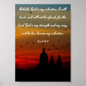 Gott ist meine Errettung Isaiah Poster - Bibelvers (Vorne)