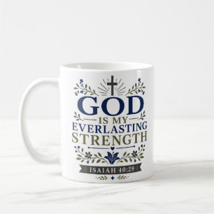 Gott ist meine ewige Stärke Vintage Bibelvers Kaffeetasse