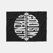 Gott ist meine Kraft Christlicher Glaubenssatz Gym Fleecedecke (Vorderseite (Horizontal))