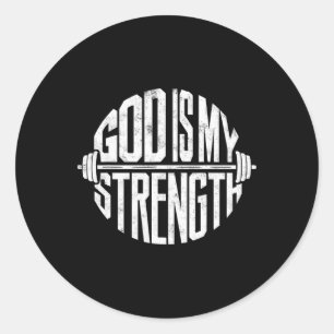 Gott ist meine Kraft Christlicher Glaubenssatz Gym Runder Aufkleber