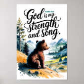 Gott ist meine Kraft Christliches Kinderzimmer Kin Poster (Vorne)