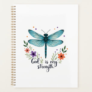 Gott ist meine Stärke Floral Libelle Christliches Planer