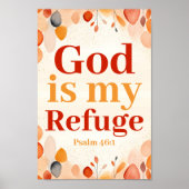 Gott ist meine Zuflucht Boho Christlich Wall Art P Poster (Vorne)