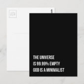Gott ist Minimalistisch Postkarte (Vorne/Hinten)