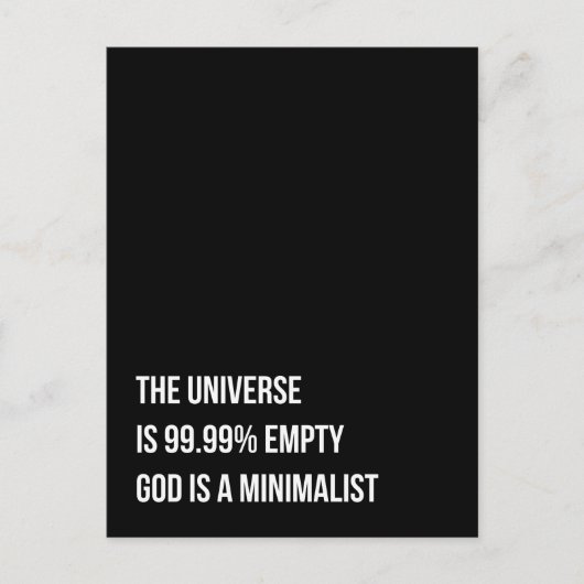 Gott ist Minimalistisch Postkarte (Vorderseite)