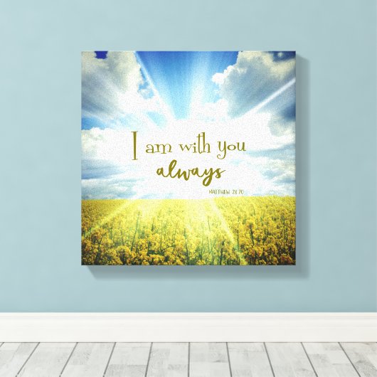Gott ist mit dir immer Bibel Verse Typografie Leinwanddruck (Insitu (Holzboden))
