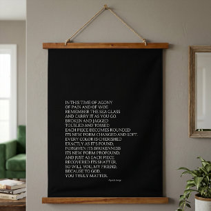Gott ist mit dir Inspirierendes Gedicht-Teppich Sc Wandteppich Mit Holzrahmen