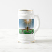 Gott ist mit mir Stein-Tasse Bierglas (VorderseiteRechts)