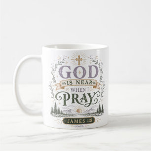 Gott ist nah, wenn ich christliche Glaubenszitate Kaffeetasse