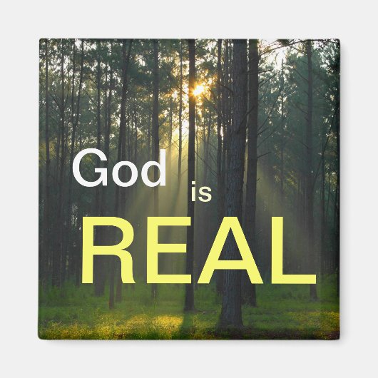 Gott ist real - spiritueller religiöser Kühlschran Magnet (Vorne)