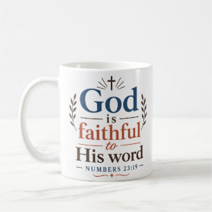 Gott ist seinem Wort treu Bibelvers Zitat Kaffeetasse