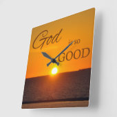 Gott ist so gute Sonnenuntergang-Wanduhr Quadratische Wanduhr (Winkel)