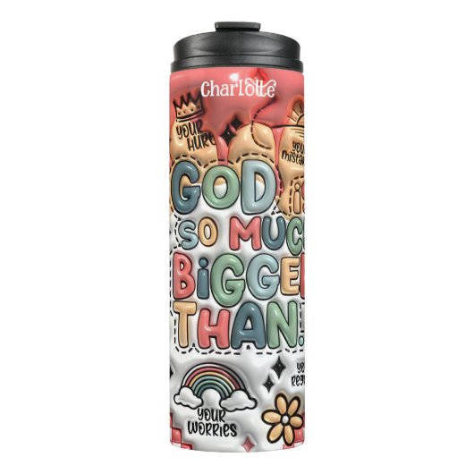 Gott ist so viel größer thermosbecher (Vorderseite)