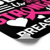 Gott ist stärker als Brustkrebs-Bewusstsein Poster (Ecke)