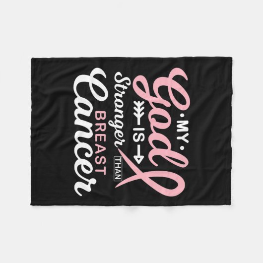 Gott ist stärker als Brustkrebs Bewusstsein Warri Fleecedecke (Vorderseite (Horizontal))