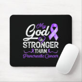 Gott ist stärker als der pankreatische Brustkrebs Mousepad (Mit Mouse)