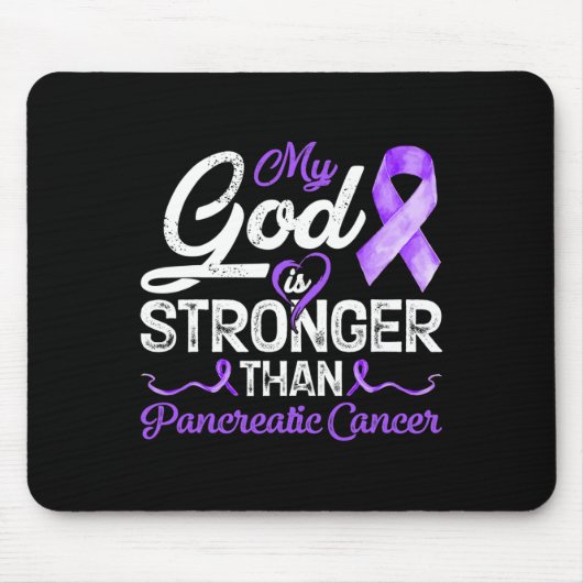 Gott ist stärker als der pankreatische Brustkrebs Mousepad (Vorne)