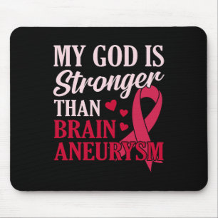 Gott ist stärker als Hirnaneurysma Awareness Mont Mousepad