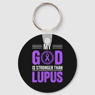 Gott ist stärker als Lupus-Bewusstseinsschleife sl Schlüsselanhänger