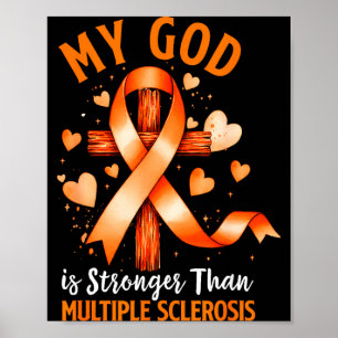 Gott ist stärker als Multiple-Sklerose-Kreuz Poster