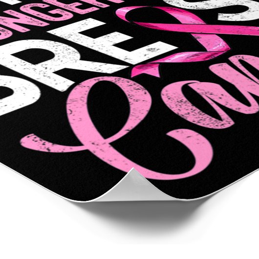 Gott ist stärker als Rosa Brustkrebs Schleife Poster (Ecke)