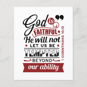 Gott ist treu – 1. Korinther 10,13 Bibelvers Flyer