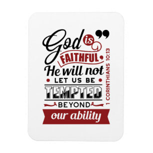 Gott ist treu – 1. Korinther 10,13 Bibelvers Magnet