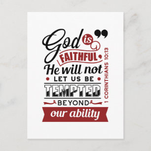 Gott ist treu – 1. Korinther 10,13 Bibelvers Postkarte