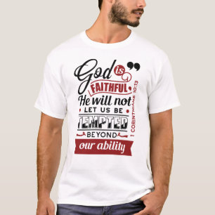 Gott ist treu – 1. Korinther 10,13 Bibelvers T-Shirt